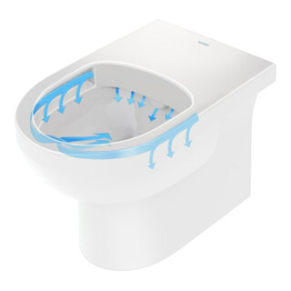 Duravit WC sur pied, cuvette à chasse profonde No. 1 36,5x57 cm, 4,5 l, sortie horizontale, sans rebord, blanc