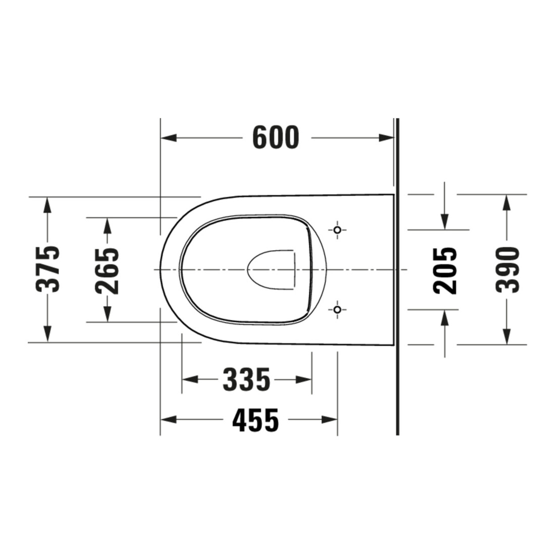 Duravit WC sur pied, cuvette à chasse profonde Qatego 39x60cm, 4,5 l, sans rebord, blanc brillant