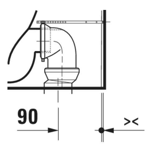 Duravit WC sur pied, cuvette à chasse profonde Qatego 39x60cm, 4,5 l, sans rebord, blanc brillant