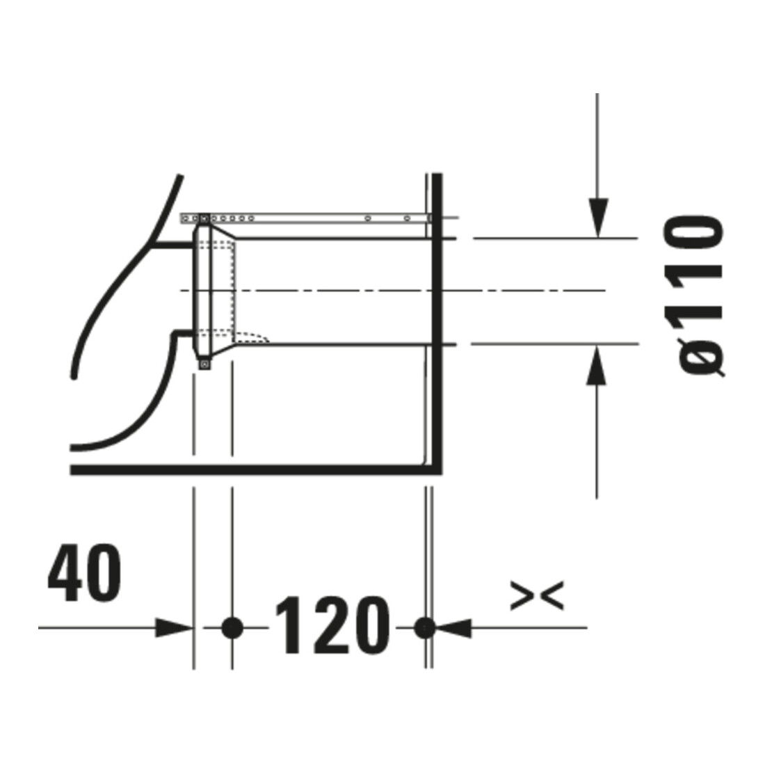 Duravit WC sur pied, cuvette à chasse profonde Qatego 39x60cm, 4,5 l, sans rebord, blanc brillant