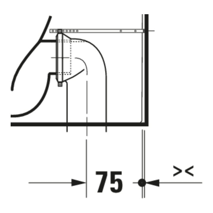 Duravit WC sur pied, cuvette à chasse profonde Qatego 39x60cm, 4,5 l, sans rebord, blanc brillant