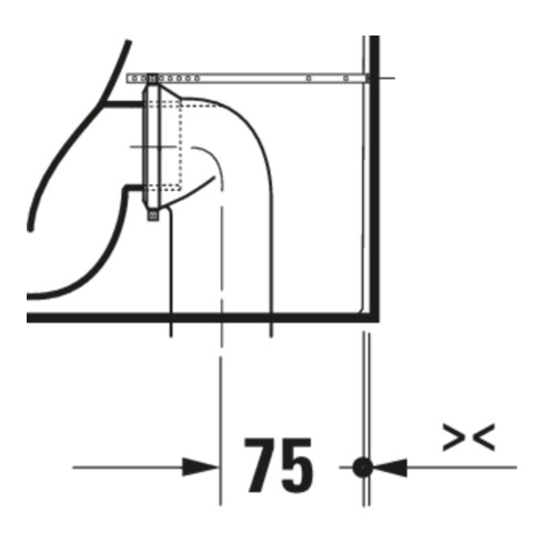 Duravit WC sur pied, cuvette à chasse profonde Qatego 39x60cm, 4,5 l, sans rebord, blanc brillant