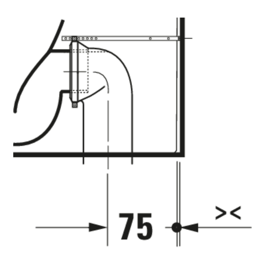 Duravit WC sur pied, cuvette à chasse profonde Qatego 39x60cm, 4,5 l, sans rebord, blanc brillant