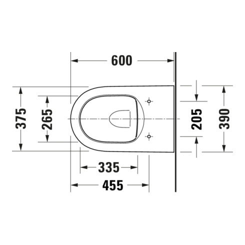 Duravit WC sur pied, cuvette à chasse profonde Qatego 39x60cm, 4,5 l, sans rebord, blanc brillant