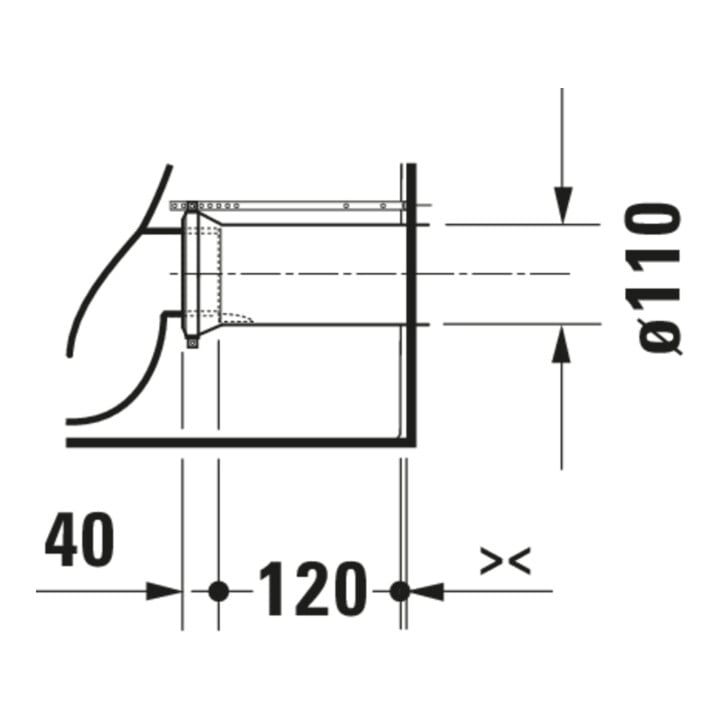 Duravit WC sur pied, cuvette à chasse profonde Qatego 39x60cm, 4,5 l, sans rebord, blanc brillant