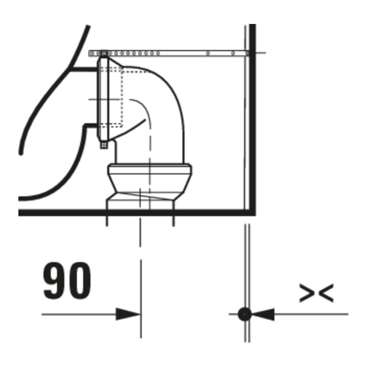Duravit WC sur pied, cuvette à chasse profonde Qatego 39x60cm, 4,5 l, sans rebord, blanc brillant