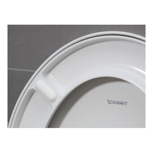 Duravit WC sur pied, cuvette à chasse profonde Set n°1 avec abattant, sans rebord, blanc