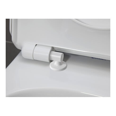 Duravit WC sur pied, cuvette à chasse profonde Set n°1 avec abattant, sans rebord, blanc