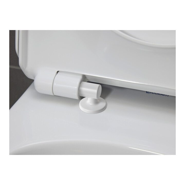 Duravit WC sur pied, cuvette à chasse profonde Set n°1 avec abattant, sans rebord, blanc