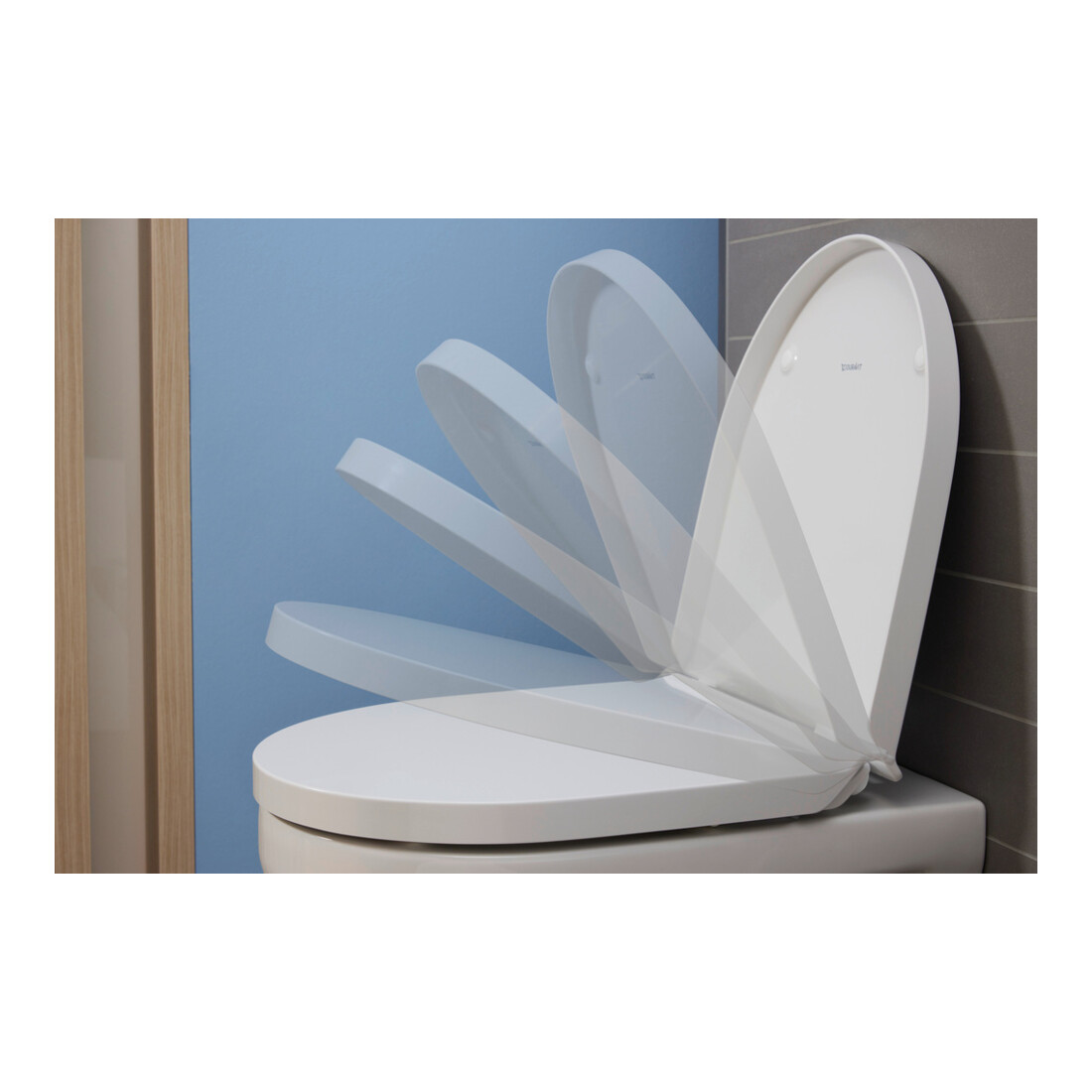 Duravit WC sur pied, cuvette à chasse profonde Set n°1 avec abattant, sans rebord, blanc