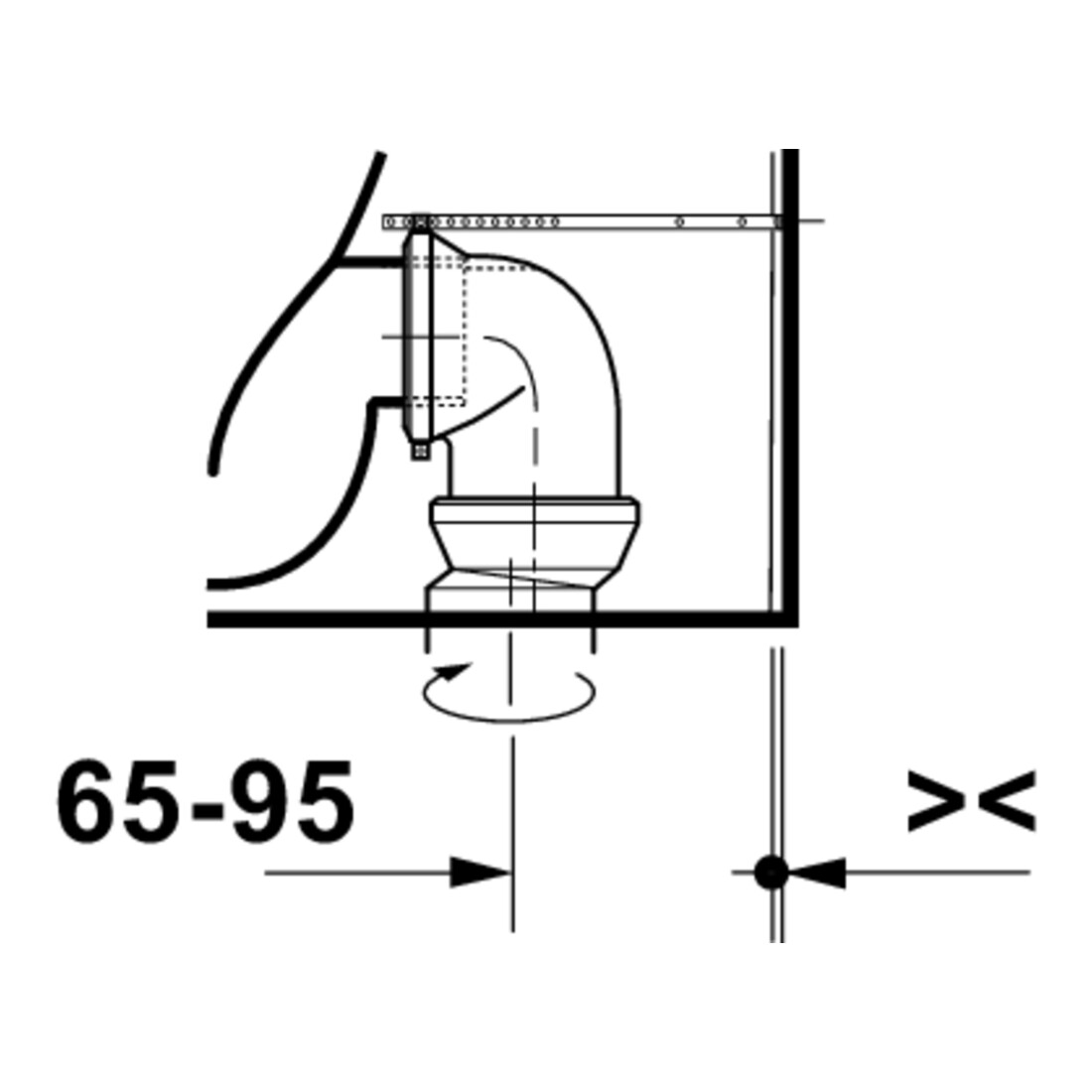 Duravit WC sur pied, cuvette à chasse profonde Starck 3 37x57 cm, 4,5 l, évac. horiz., sans bride, blanc