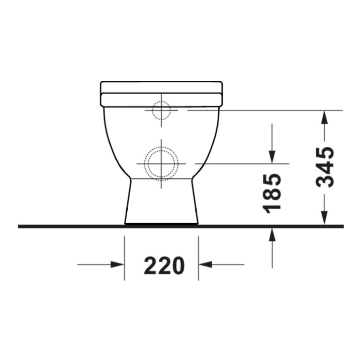 Duravit WC sur pied, cuvette à chasse profonde Starck 3 37x57 cm, 4,5 l, évac. horiz., sans bride, blanc