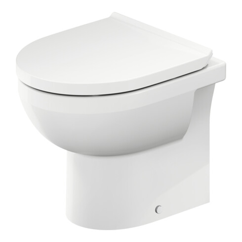 Duravit WC sur pied, cuvette profonde No. 1 Compact 37x48 cm, 4,5 l, évac. horizont., sans bride, blanc