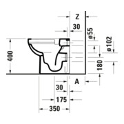 Duravit WC sur pied, cuvette profonde No. 1 Compact 37x48 cm, 4,5 l, évac. horizont., sans bride, blanc-2