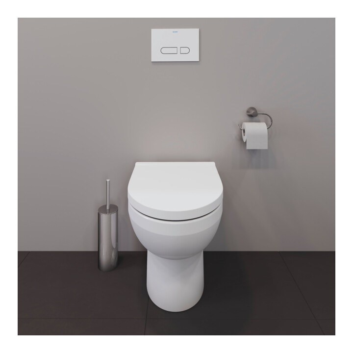 Duravit WC sur pied, cuvette profonde No. 1 Compact 37x48 cm, 4,5 l, évac. horizont., sans bride, blanc