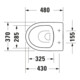Duravit WC sur pied, cuvette profonde No. 1 Compact 37x48 cm, 4,5 l, évac. horizont., sans bride, blanc