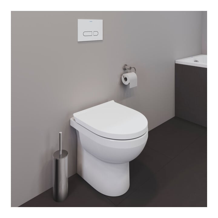 Duravit WC sur pied, cuvette profonde No. 1 Compact 37x48 cm, 4,5 l, évac. horizont., sans bride, blanc
