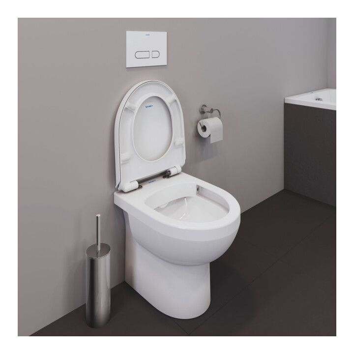 Duravit WC sur pied, cuvette profonde No. 1 Compact 37x48 cm, 4,5 l, évac. horizont., sans bride, blanc