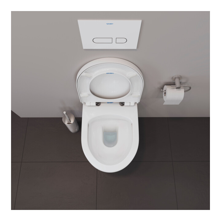 Duravit WC sur pied, cuvette profonde No. 1 Compact 37x48 cm, 4,5 l, évac. horizont., sans bride, blanc