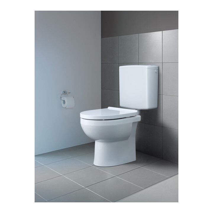 Duravit WC sur pied, cuvette profonde No. 1 Compact 37x48 cm, 4,5 l, évac. horizont., sans bride, blanc