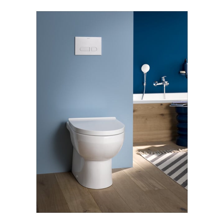 Duravit WC sur pied, cuvette profonde No. 1 Compact 37x48 cm, 4,5 l, évac. horizont., sans bride, blanc