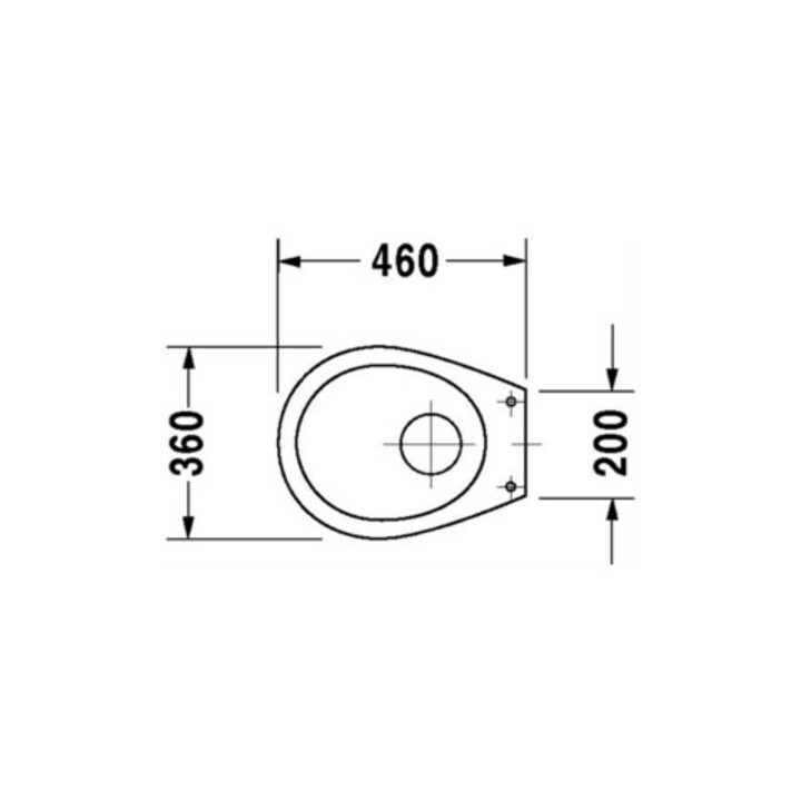 Duravit WC sur pied Duraplus 36x46 cm, avec couvercle à fermeture, blanc