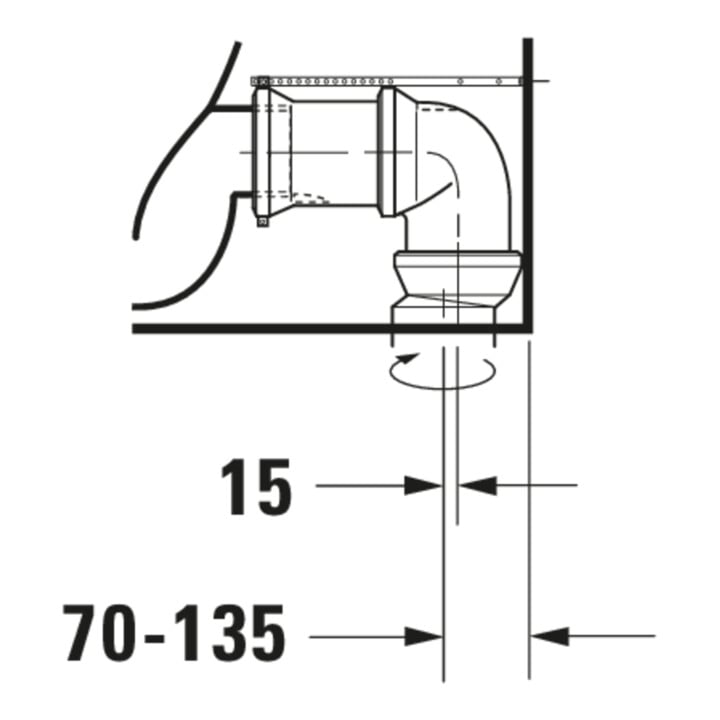 Duravit WC sur pied DuraStyle, chasse profonde 37x70,5 cm, 4,5 l, entrée variable, blanc
