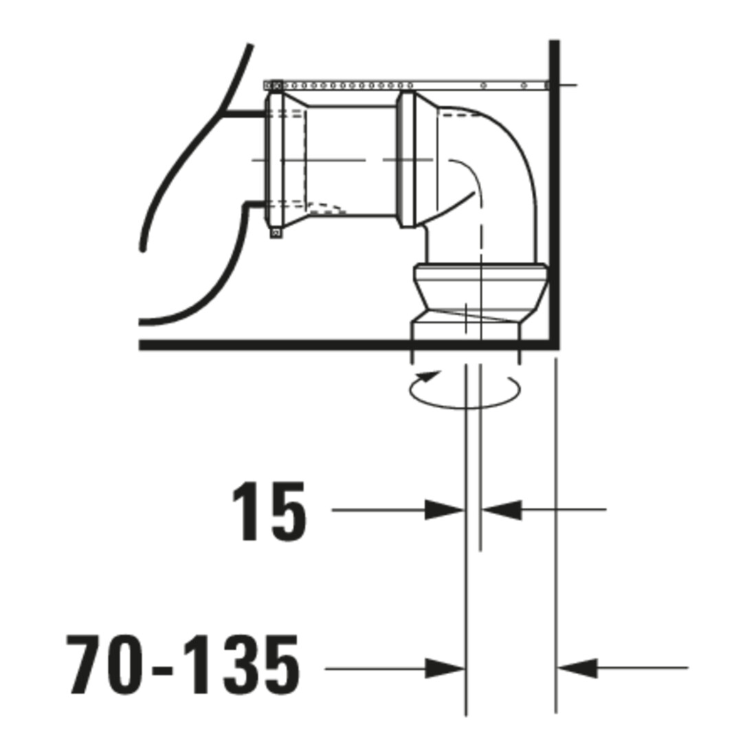 Duravit WC sur pied DuraStyle, chasse profonde 37x70,5 cm, 4,5 l, entrée variable, blanc