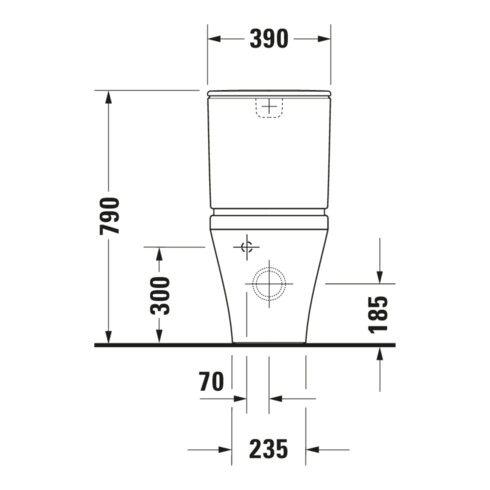 Duravit WC sur pied DuraStyle, chasse profonde 37x70,5 cm, 4,5 l, entrée variable, blanc