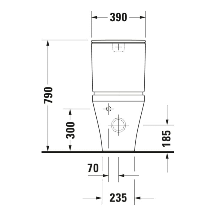 Duravit WC sur pied DuraStyle, chasse profonde 37x70,5 cm, 4,5 l, entrée variable, blanc