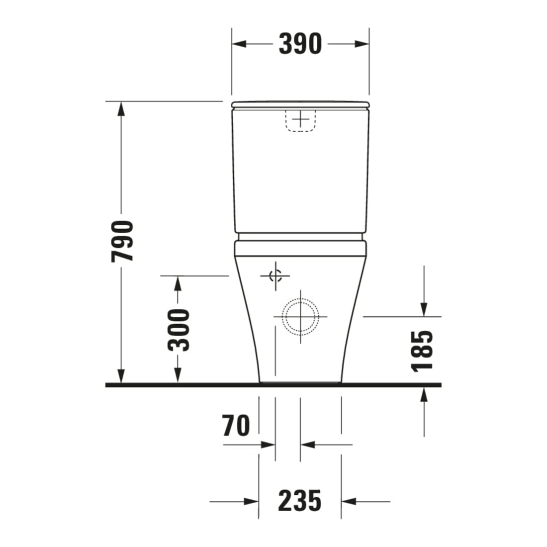 Duravit WC sur pied DuraStyle, chasse profonde 37x70,5 cm, 4,5 l, entrée variable, blanc