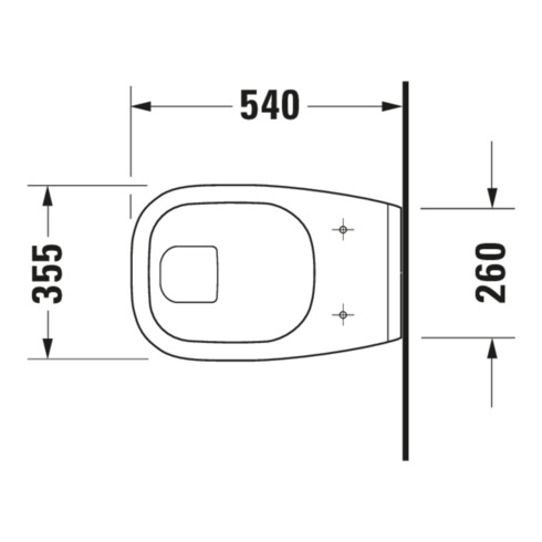 Duravit WC suspendu à chasse plate D-Code 35,5x54 cm, 6 l, blanc