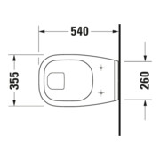 Duravit WC suspendu à chasse plate D-Code 35,5x54 cm, 6 l, blanc-2