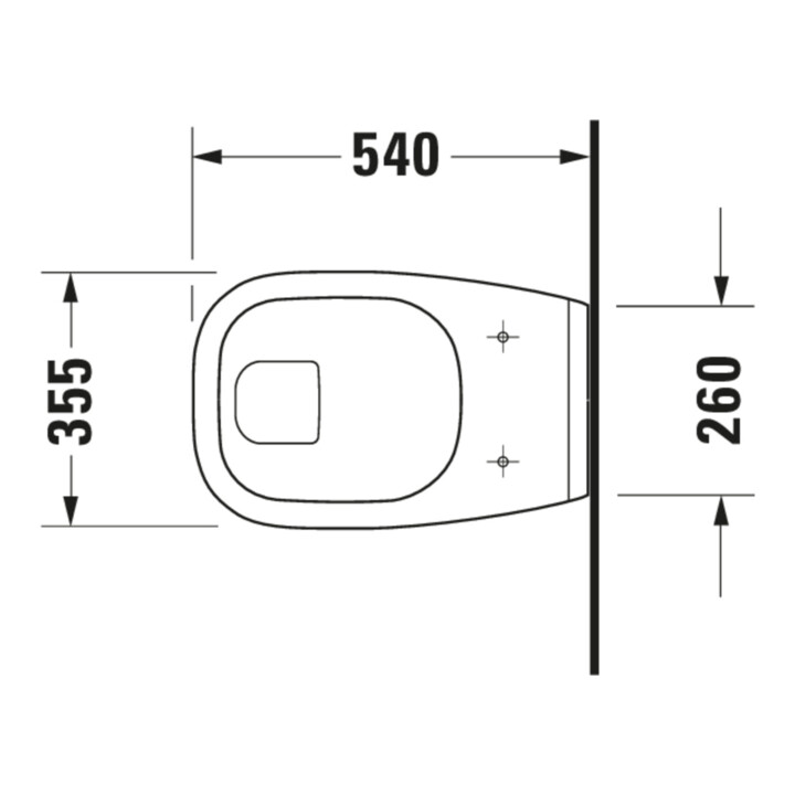 Duravit WC suspendu à chasse plate D-Code 35,5x54 cm, 6 l, blanc