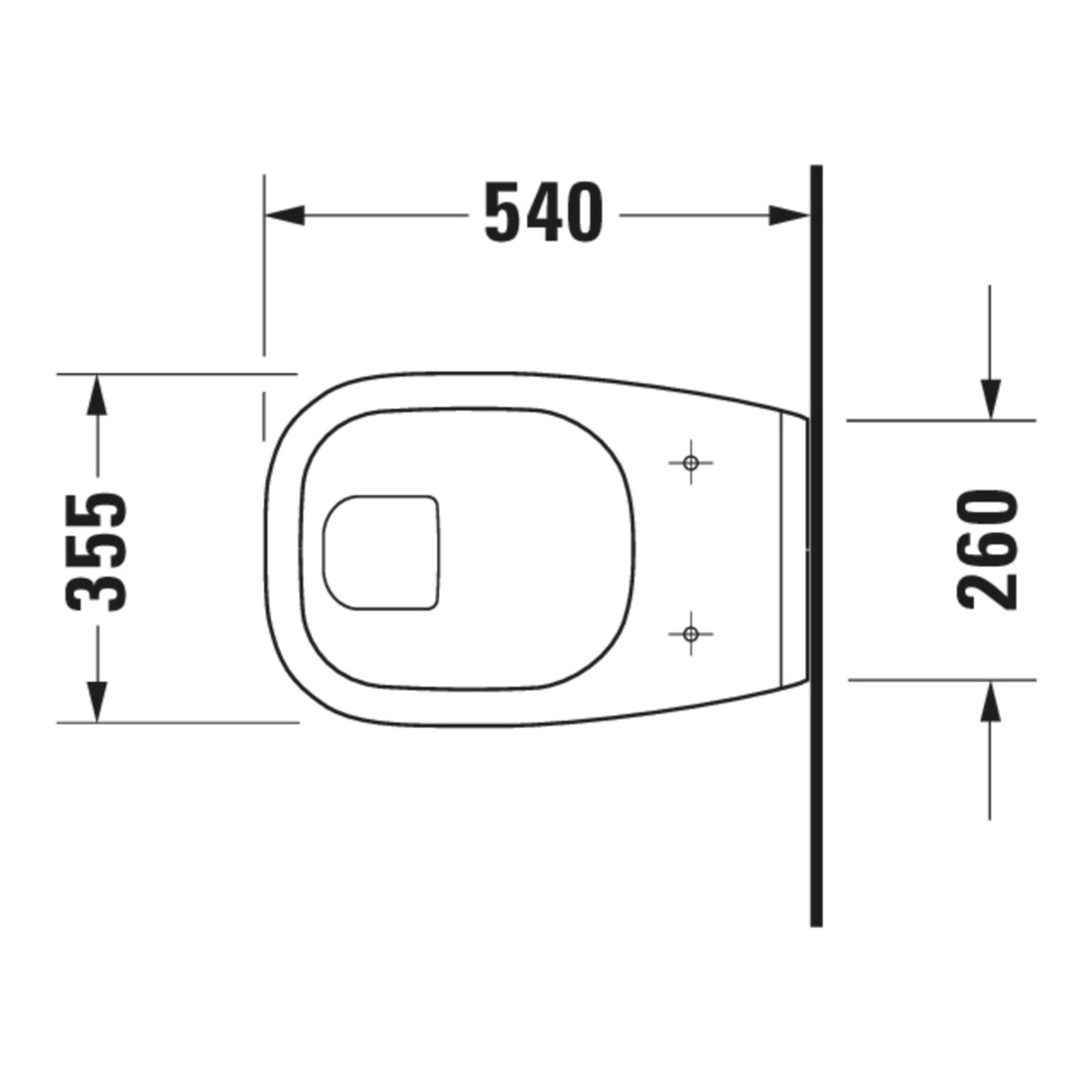Duravit WC suspendu à chasse plate D-Code 35,5x54 cm, 6 l, blanc