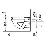 Duravit WC suspendu à chasse plate D-Code 35,5x54 cm, 6 l, blanc-5