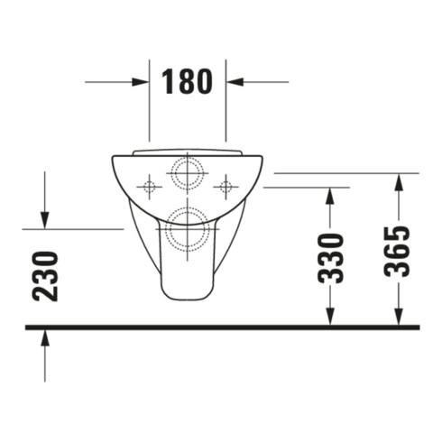 Duravit WC suspendu à chasse plate D-Code 35,5x54 cm, 6 l, blanc