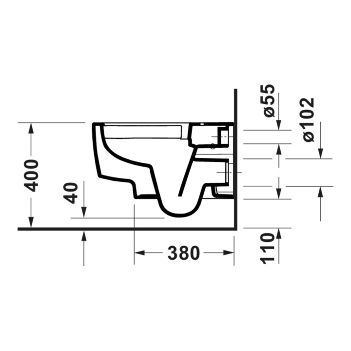Duravit WC suspendu Balcoon 37x54 cm, argile terre mat