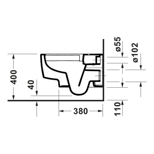 Duravit WC suspendu Balcoon 37x54 cm, blanc mat soyeux