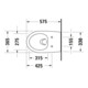 Duravit WC suspendu, chasse profonde Architec 36,5x57,5 cm, 4,5 l, sans bride, blanc