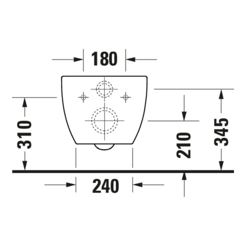 Duravit WC suspendu, chasse profonde Architec 36,5x57,5 cm, 4,5 l, sans bride, blanc