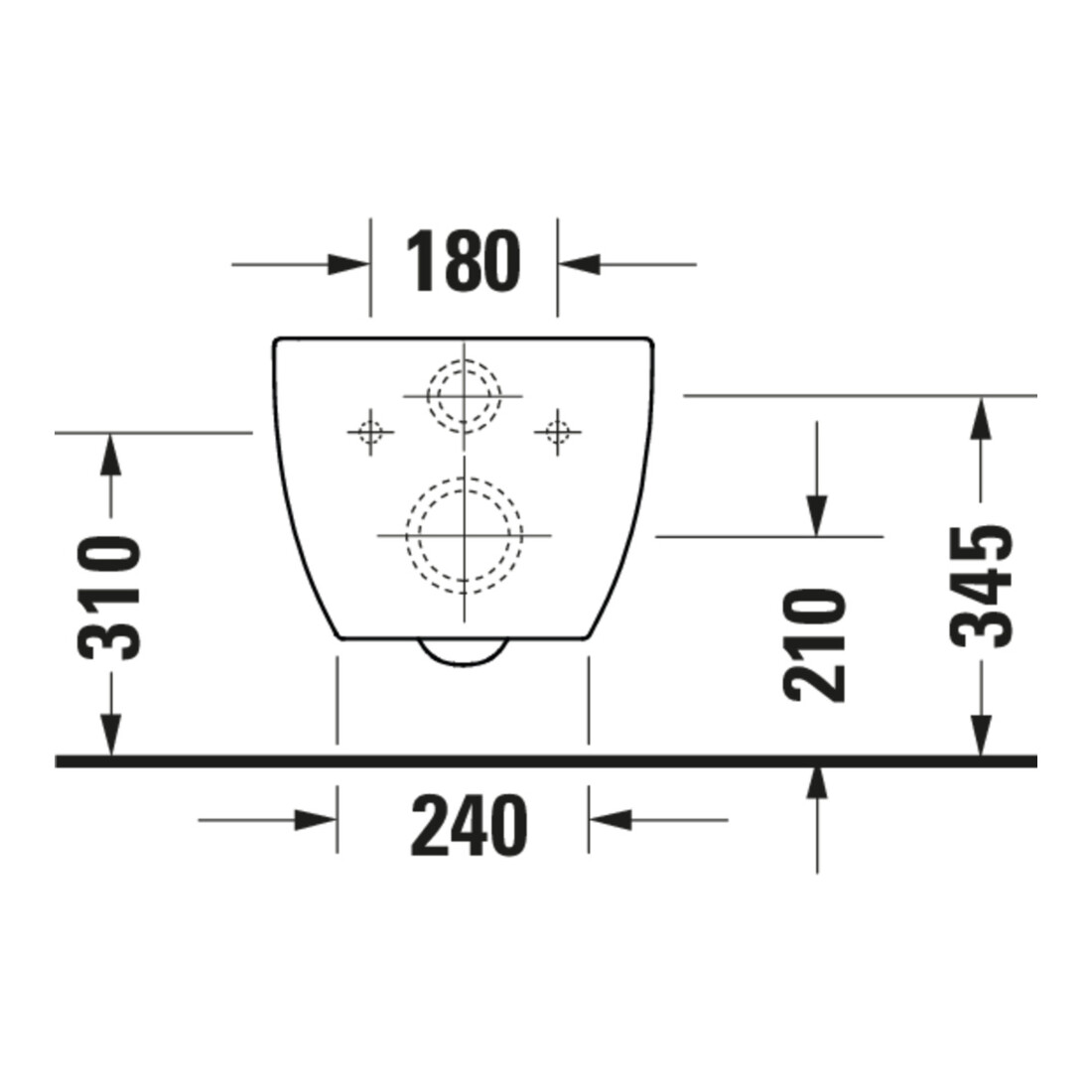 Duravit WC suspendu, chasse profonde Architec 36,5x57,5 cm, 4,5 l, sans bride, blanc