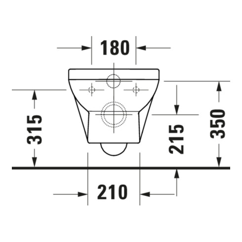 Duravit WC suspendu, cuvette à chasse basse No. 1 Compact 36,5x48 cm, 4,5 l, sans rebord, blanc