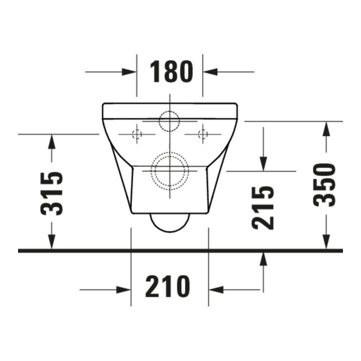 Duravit WC suspendu, cuvette à chasse basse No. 1 Compact 36,5x48 cm, 4,5 l, sans rebord, blanc