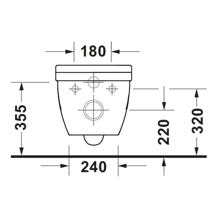 Duravit WC suspendu, cuvette à chasse basse Starck 3 37x54 cm, 4,5 l, sans rebord, blanc