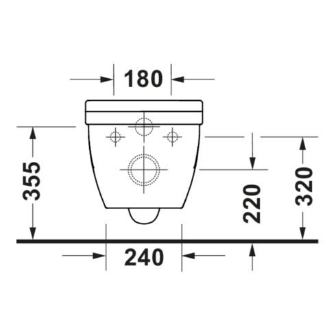 Duravit WC suspendu, cuvette à chasse basse Starck 3 37x54 cm, 4,5 l, sans rebord, blanc