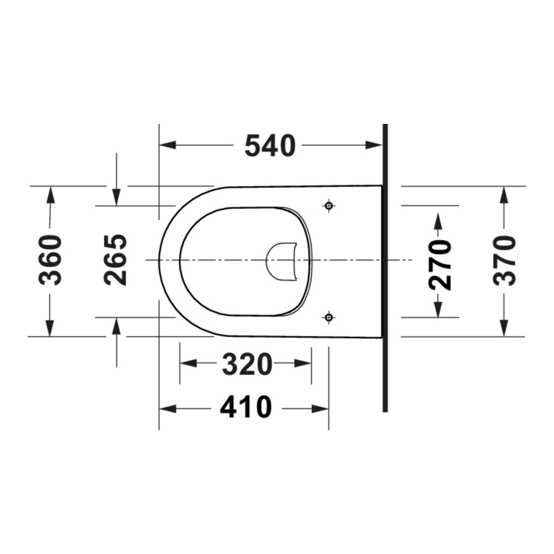 Duravit WC suspendu, cuvette à chasse basse Starck 3 37x54 cm, 4,5 l, sans rebord, blanc