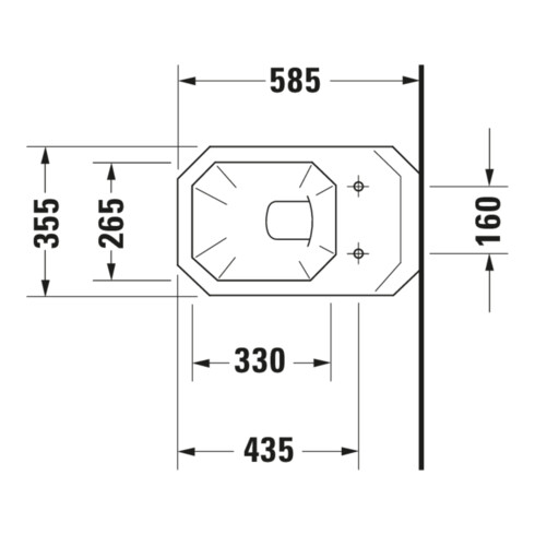 Duravit WC suspendu, cuvette à chasse profonde 1930 35,5x58,5 cm, 6,0 l, blanc