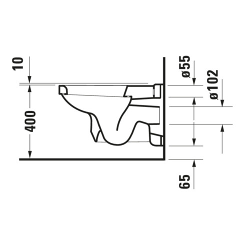 Duravit WC suspendu, cuvette à chasse profonde 1930 35,5x58,5 cm, 6,0 l, blanc