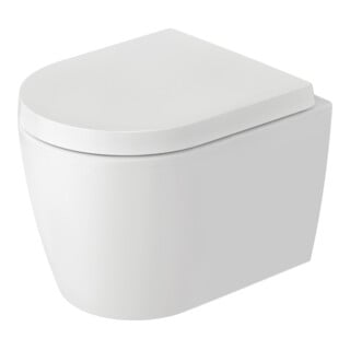 Duravit WC suspendu, cuvette à chasse profonde Com Me by Starck 37x48 cm, 4,5 l, sans bride, blanc mat HygGlaze